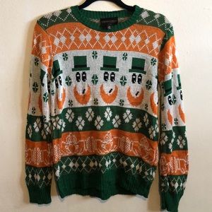 St Patrick’s day ugly sweater with leprechauns